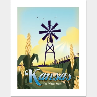 Kansas "The Wheat State" Posters and Art